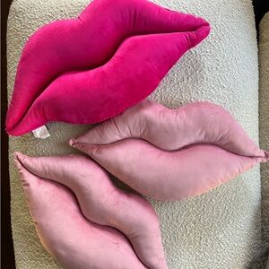 3 Pink LipThrow Pillows